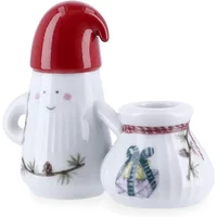 Kähler Design Kähler Design - Hammershøi Father Elf Kerzenständer, H 8,5 cm, weiß / mehrfarben