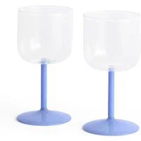 Hay HAY - Tint Weinglas, klar / jade light blue (2er-Set)
