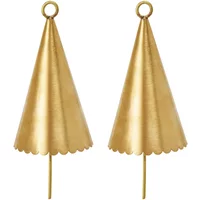 Ferm Living Ferm Living - Cone Bell Weihnachtsschmuck, Messing (2er Set)