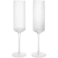 Ferm Living Ferm Living - Ripple Champagnerflöte, klar (2er-Set)