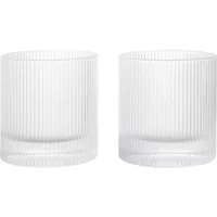 Ferm Living Ferm Living - Ripple Trinkglas, klar (2er-Set)