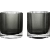 Ferm Living Ferm Living - Ripple Trinkglas, smoked grey (2er-Set)
