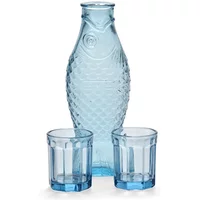 Serax Serax - Fish & Fish Set Karaffe + 2 Gläser M, blau