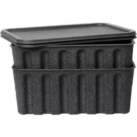 Ferm Living Ferm Living - Paper Pulp Aufbewahrungsbox, groß, charcoal (2er-Set)