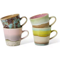 HKliving HKliving - 70's Americano Tassen, 270 ml, rococo (4er-Set)