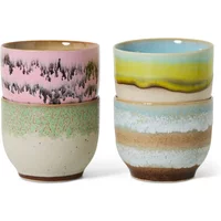 HKliving HKliving - 70's Kaffeebecher, 250 ml, deco (4er-Set)