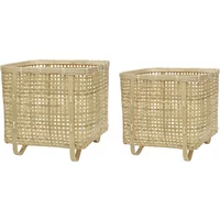 OYOY OYOY - Sporta Aufbewahrungskorb, square, Bambus natur (2er-Set)