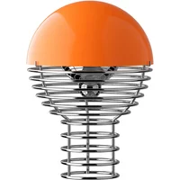 Verpan Verpan - Wire LED-Tischleuchte mit Akku, Ø 18 cm, chrom / orange
