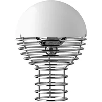 Verpan Verpan - Wire LED-Tischleuchte mit Akku, Ø 18 cm, chrom / weiß