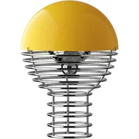 Verpan Verpan - Wire LED-Tischleuchte mit Akku, Ø 18 cm, chrom / gelb