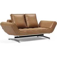 Innovation Living Innovation Living - Ghia Schlafsofa, 2-Sitzer, chrom / hellbraun (Mix 551 Brown Faunal)