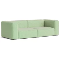 Hay HAY - Mags Soft Sofa 2,5-Sitzer, Kombination 1, grün-weiß (Tartaglia 989) / Nähte: beige (Filzgleiter)