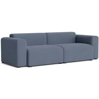 Hay HAY - Mags Sofa 2,5-Sitzer mit niedriger Armlehne, Kombination 1, blau (Linara 198) (Filzgleiter)