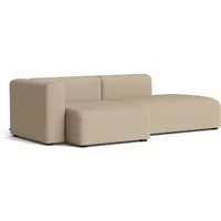 Hay HAY - Mags Sofa 2,5 Sitzer, Kombination 3, Armlehne links / warm grey (Maglia) (Filzgleiter)
