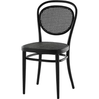 Thonet Thonet - 215 R Bugholzstuhl, Rohrgeflecht Dark Melange mit Kunststoffstützgewebe / Buche schwarz (TP 29)