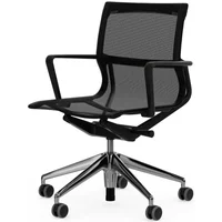 Vitra Vitra - Physix Bürodrehstuhl, Aluminiumfuß poliert, TrioKnit black pear / tiefschwarz (Hartbodenrollen)