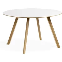 Hay HAY - Copenhague CPH25 2.0 Tisch Ø 120 cm, Eiche lackiert / Laminat weiß