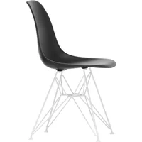 Vitra Vitra - Eames Plastic Side Chair DSR RE, weiß / tiefschwarz (Filzgleiter weiß)