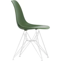 Vitra Vitra - Eames Plastic Side Chair DSR RE, weiß / forest (Filzgleiter weiß)