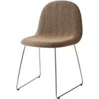 Gubi GUBI - 3D Stuhl, Edelstahl poliert / braun (Bouclé 005)