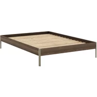 Karup Karup - Core Bett 140 x 200 cm, Kiefer carobbraun / sage green