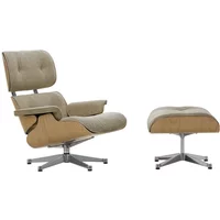 Vitra Vitra - Lounge Chair & Ottoman, poliert, Kastanie natur, Nubia, bambus / terra (neue Maße)