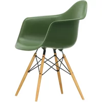 Vitra Vitra - Eames Plastic Armchair DAW RE, Ahorn gelblich / forest (Filzgleiter basic dark)