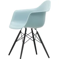 Vitra Vitra - Eames Plastic Armchair DAW RE, Ahorn schwarz / eisgrau (Filzgleiter basic dark)