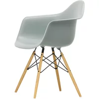 Vitra Vitra - Eames Plastic Armchair DAW RE, Esche honigfarben / hellgrau (Filzgleiter basic dark)