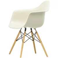 Vitra Vitra - Eames Plastic Armchair DAW RE, Esche honigfarben / kieselstein (Filzgleiter basic dark)