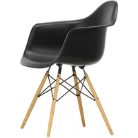 Vitra Vitra - Eames Plastic Armchair DAW RE, Esche honigfarben / tiefschwarz (Filzgleiter basic dark)