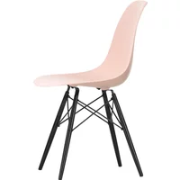 Vitra Vitra - Eames Plastic Side Chair DSW RE, Ahorn schwarz / zartrosé (Filzgleiter basic dark)