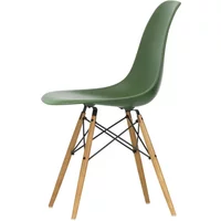 Vitra Vitra - Eames Plastic Side Chair DSW RE, Esche honigfarben / forest (Filzgleiter basic dark)