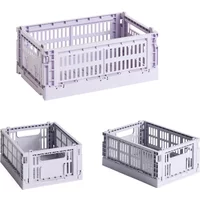 Hay HAY - Colour Crate Korb S + Mini, lavender, recycled (3er Set)