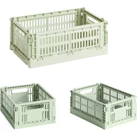 Hay HAY - Colour Crate Korb S + Mini, mint, recycled (3er Set)