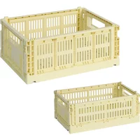 Hay HAY - Colour Crate Korb M + S, hellgelb, recycled