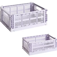 Hay HAY - Colour Crate Korb M + S, lavender, recycled (2er Set)