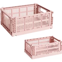 Hay HAY - Colour Crate Korb M + S, blush, recycled (2er Set)