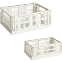 Hay HAY - Colour Crate Korb M + S, off white, recycled (2er Set)