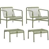 Hay HAY - Palissade 2x Lounge Chair Low + 2x Ottoman, olive