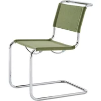 Thonet Thonet - S 33 V Stuhl, Chrom / reseda grün (Stoff Gabriel Nobel)