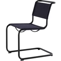 Thonet Thonet - S 33 V Stuhl, tiefschwarz / deep (Stoff Rohi Cento)