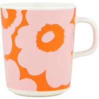 Marimekko Marimekko - Oiva Unikko Becher mit Henkel 250 ml, weiß / pink / orange