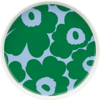 Marimekko Marimekko - Oiva Unikko Teller Ø 20 cm, weiß / grün / hellblau