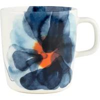 Marimekko Marimekko - Oiva Valssi Becher mit Henkel 400 ml, weiß / blau / orange
