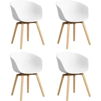Hay HAY - About A Chair AAC 22, Eiche lackiert / white 2.0 (Kunststoffgleiter) (4er Set)