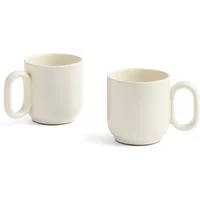 Hay HAY - Barro Becher mit Henkel, off-white (2er-Set)