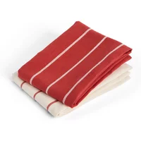 Hay HAY - Outdoor Market Geschirrtuch, beige mit roten Streifen (2er Set)