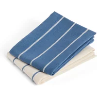 Hay HAY - Outdoor Market Geschirrtuch, blau mit beigen Streifen (2er Set)