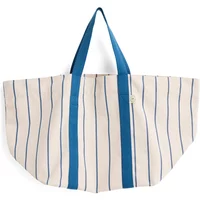 Hay HAY - Outdoor Market Picknick Tasche M, beige mit blauen Streifen